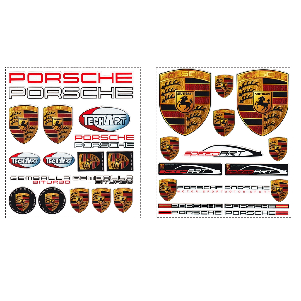 Porsche Badge Reflective Bike Helmet Sticker Car Styling Vinyl high