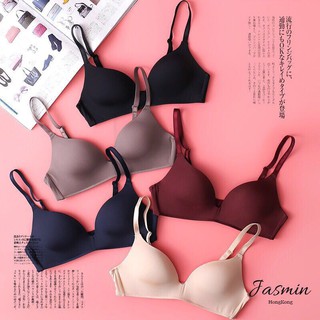 Image of Light And Small Chest Gathered Girl Comfort Simple Bra