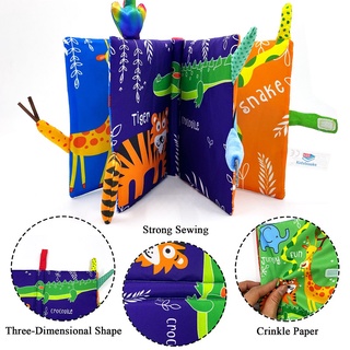 2 Pack Rabbit and Tiger Tail Baby Early Education Toy, Activity Crinkle Cloth Book for Toddler, Infants and Kids #1