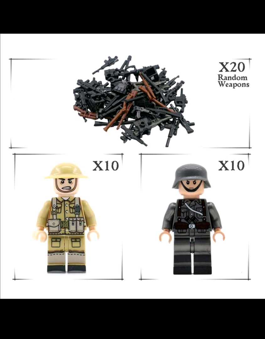 Weapons Mini Figures Toy Fits with lego WW2 Army Military Ger Soldiers 