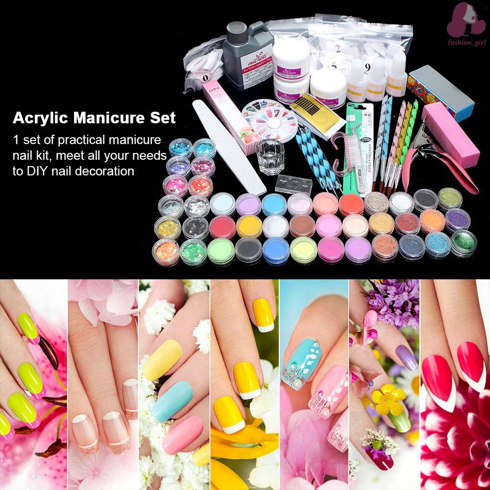 Fagi Acrylic Manicure Set Acrylic Powder Glitter For Nail Art Kit Crystal Rhinestone Brush Decoration Tools Kit Manicure Shopee Singapore