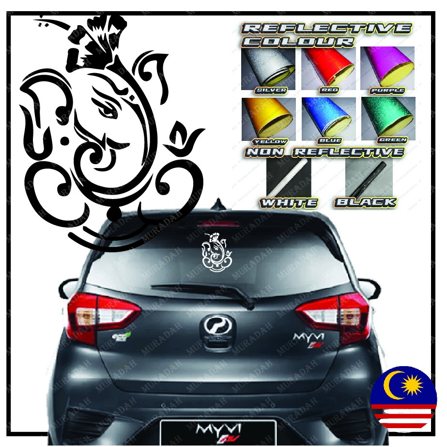 Malaysia] [READYSTOCK]Car Stickers Ganesha Glossy Vinyl