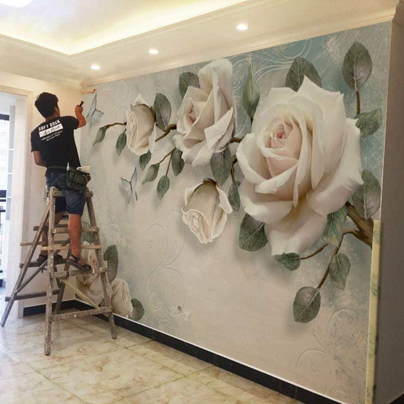 Wallpaper Flower Wallpaper Flower 3d Wallpaper Flower Custom Made Wallpaper Photo Flower Shopee Singapore