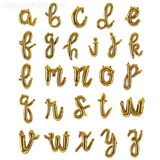 16inch Gold Air Foil Script Cursive Letters A-Z Symbols Balloons Ball Birthday Party Decorations Kids Baby Shower Customize Phrase Words BHXJP #0