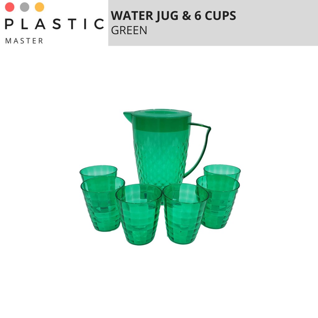 Water Jug And 6 Cups Jug Air Dan 6 Cawan 3 Colour Option Purple Pink Green Ready Stock Shopee Singapore