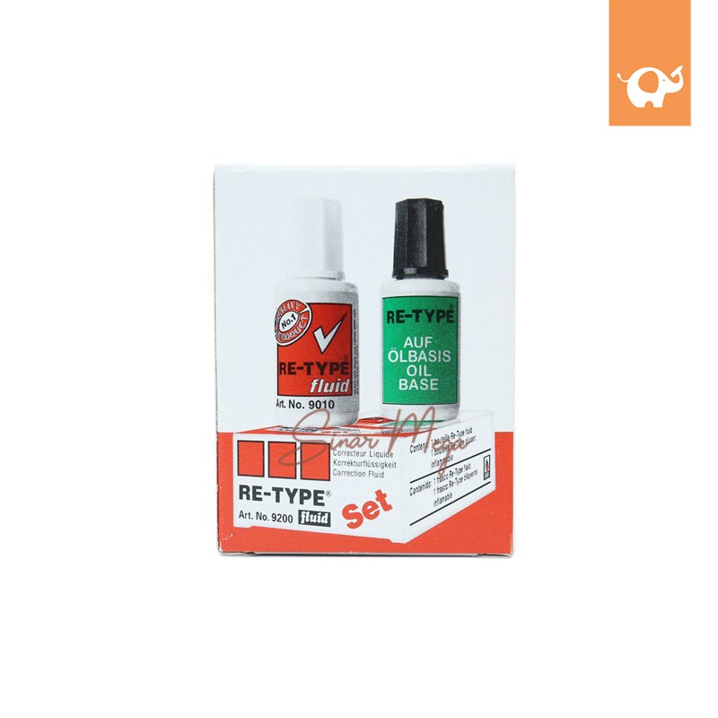 ReType Correction Fluid Set No. 9200 Retype TipEx Quality Liquid