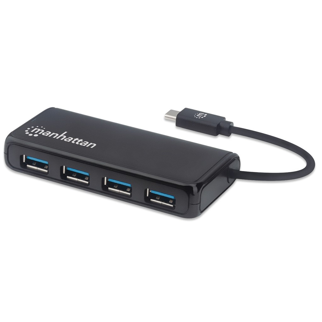 4-Port USB 3.2 Gen 1 Hub, USB-C Male to Four USB-A Females, 5 Gbps ...