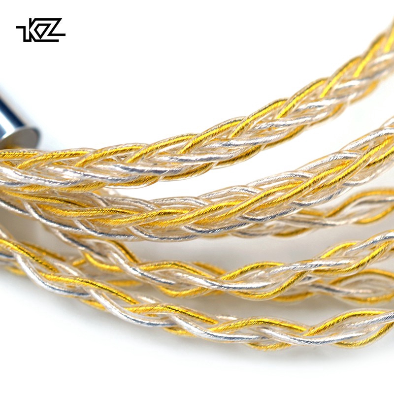 Kz Gold Silver Mixed Plated Upgrade Cable Headphone Wire For Zs10
