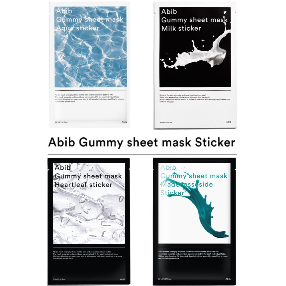 Abib Gummy Sheet Mask 5 Sheets 4 Types K Beauty Shopee