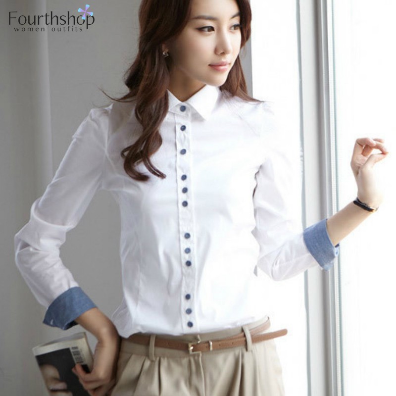 formal white blouse for ladies