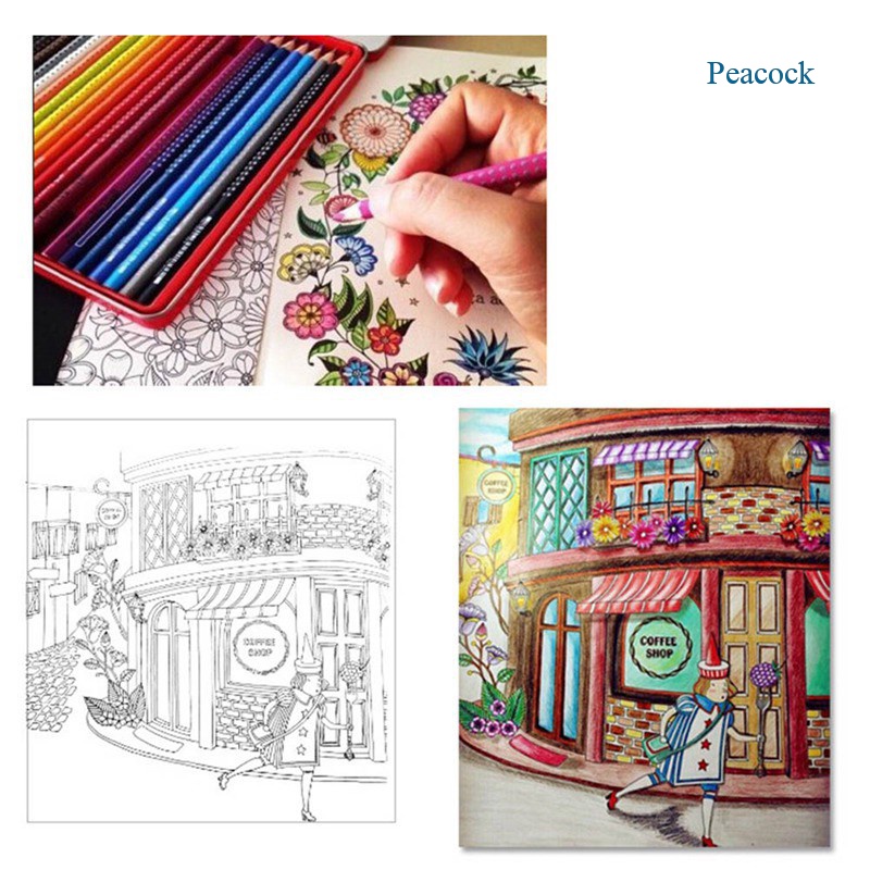 Download Peacock Adult Colouring Book Therapy Book Garden Animal Ocean Theme Colouring Books Shopee Singapore