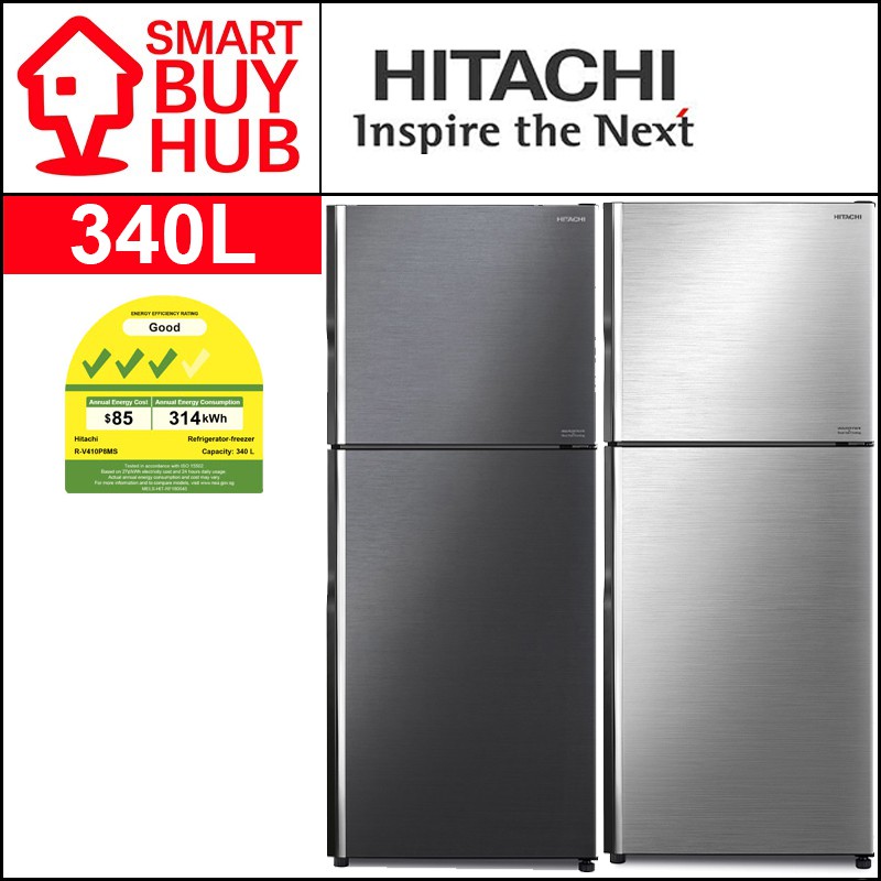 Hitachi R V410p8ms 339l 2 Door Fridge 3 Ticks Shopee Singapore