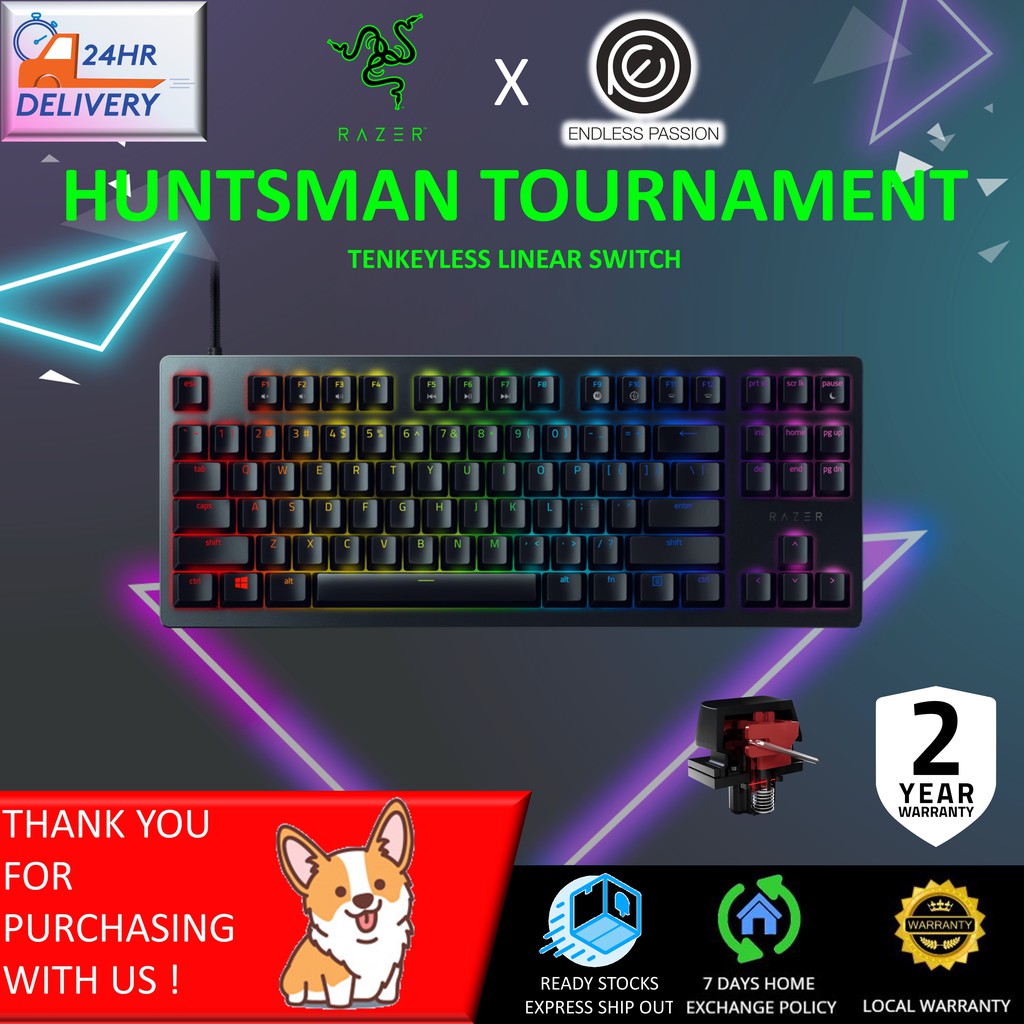 Razer Huntsman Tournament Edition Tkl Tenkeyless Gaming Keyboard Linear Optical Switches 24 Hours Delivery Shopee Singapore