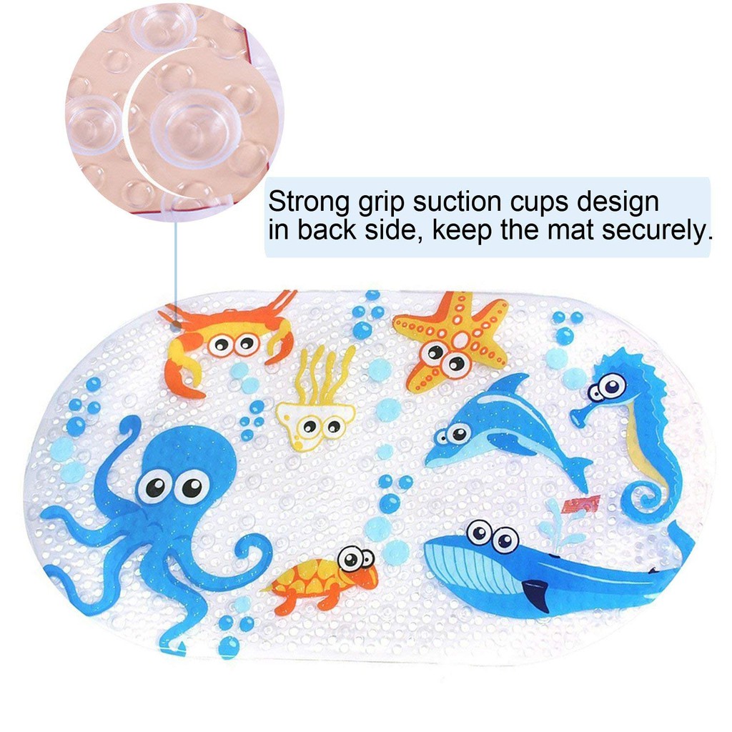 Set of 4 Assorted Colors Item Anti-Slip Octopus Childrens Bath Tub Applique with Suction Cup Bottoms