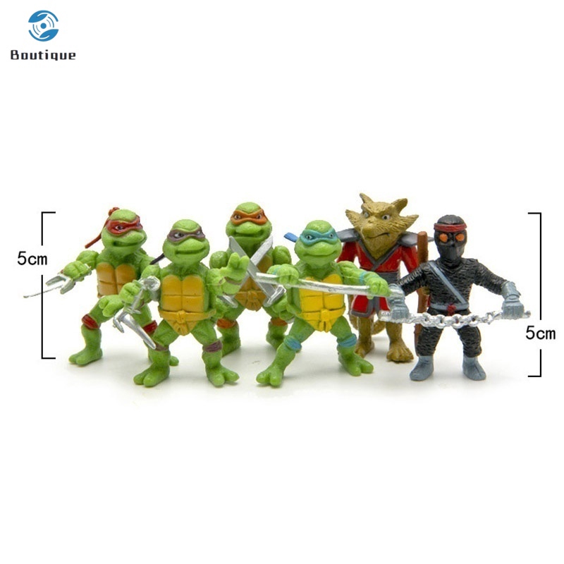 ▷ 6pcs/lot Teenage Mutant Ninja Turtles TMNT Mini Figures Action Figures Toy Juguetes 1998 Set