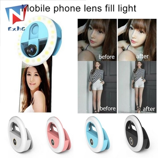 ExhG  High quality Wide-angle Micro Lens Selfie Ring Light Flash LED Camera Phone Photography Tool @SG