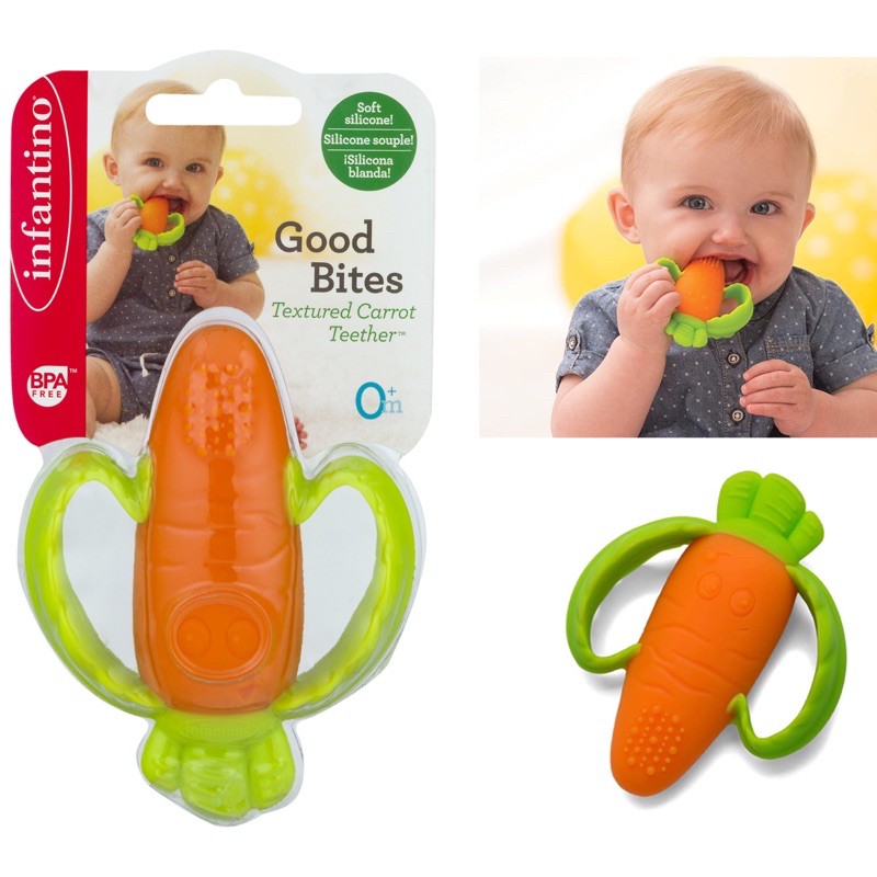 infantino good bites textured carrot teether
