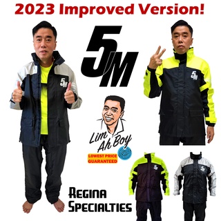 5M Elite Motorcycle Raincoat (2023 Improved Waterproof) Top + Bottom+ Bag