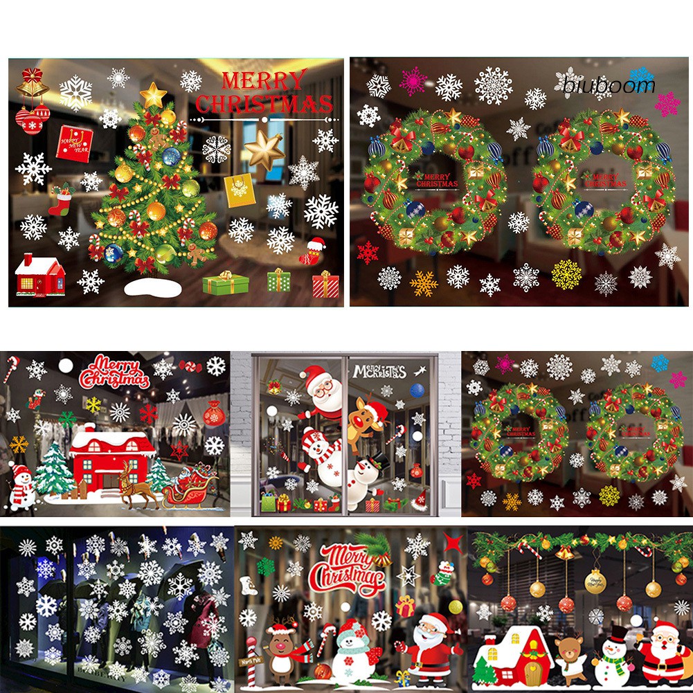 Bbm Christmas Decoration Wall Window Glass Xmas Stickers Decal Patch Home Decor Shopee Singapore