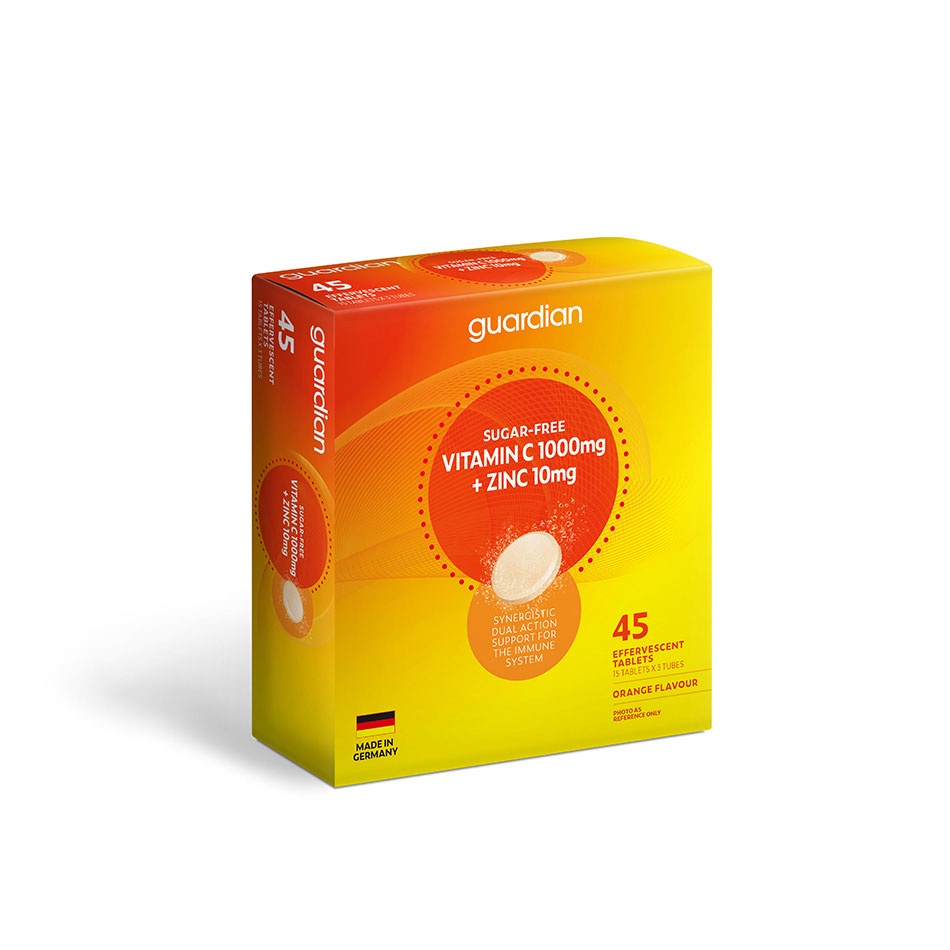 Guardian Vitamin C 1000Mg + Zinc 10Mg Effervescent, 3x15 Tabs Shopee