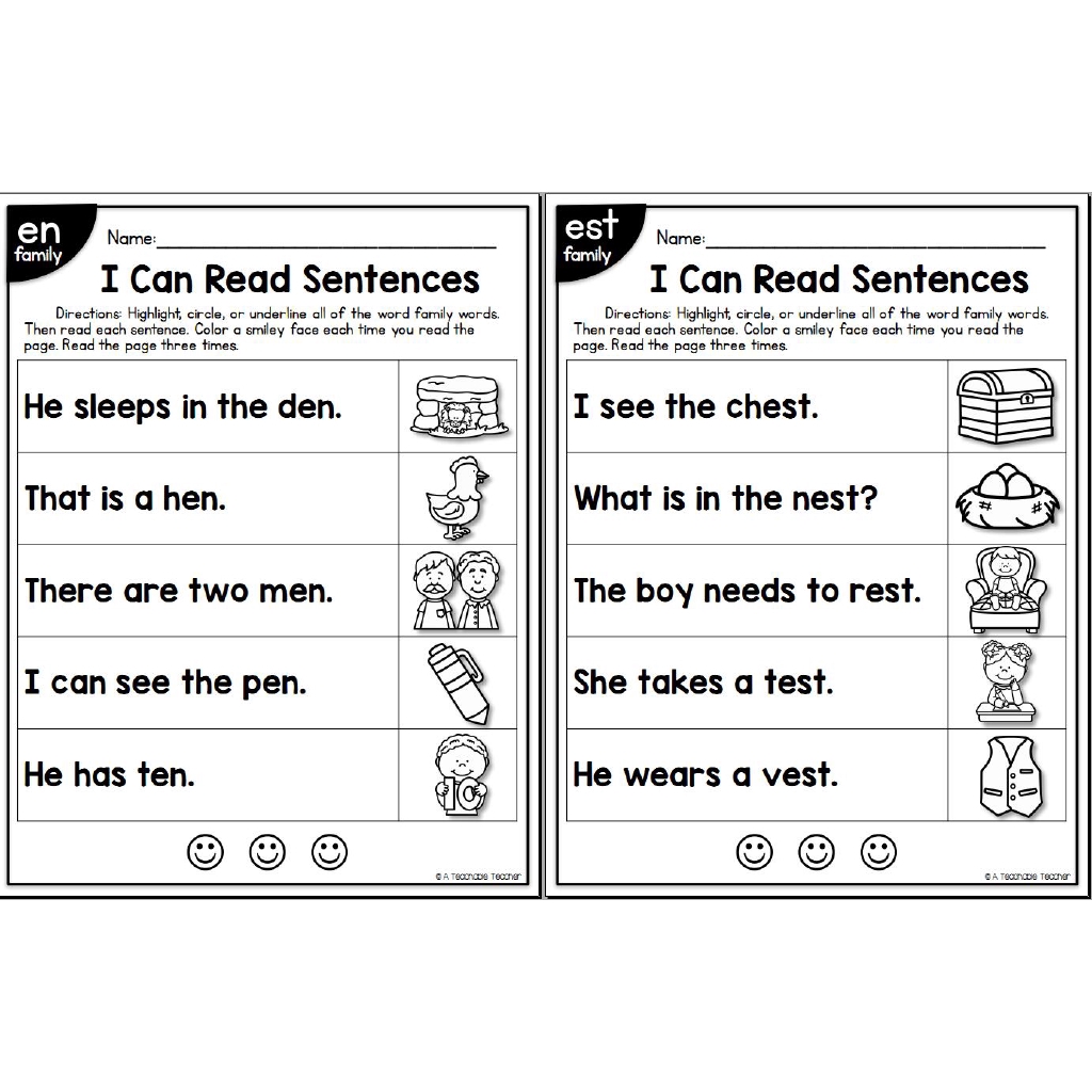 English I Can Read Phonics Sentences Workbook Training Books Shopee Singapore