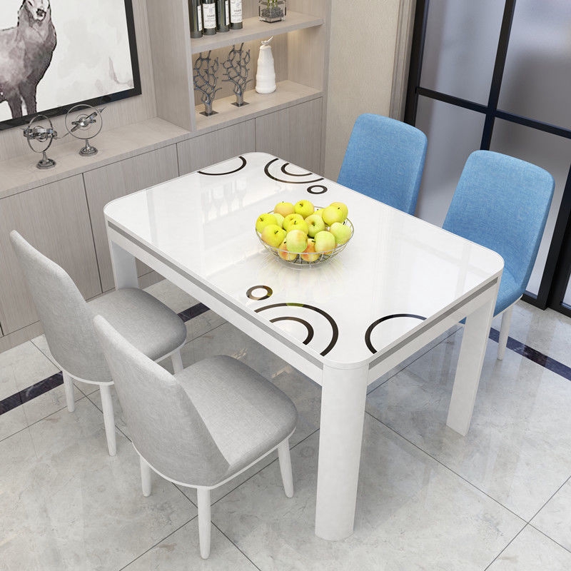 Special Small Dining Table Simple Modern Tempered Glass Dining Table And Chair Combination Restaurant Dining Table Sub Mail Shopee Singapore