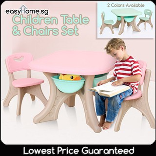 Ctc Children Table Chairs Set Storage Under Study