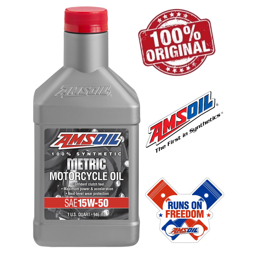 Amsoil 15w 50 Synthetic Metric Motorcycle Oil 1 Quart Shopee Singapore