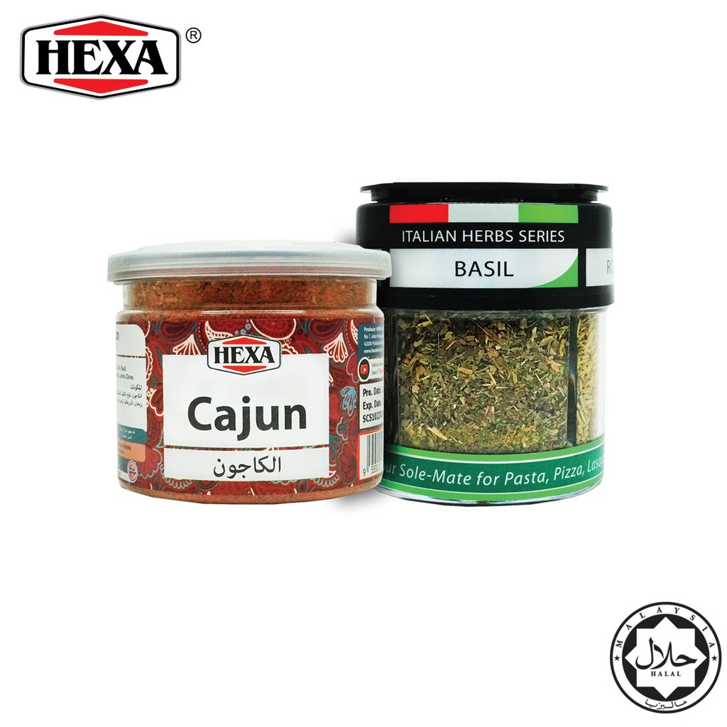 HEXA HALAL Cajun Spice 85g + 4in1 Italian Herbs (Basil+ Oregano