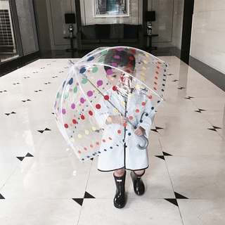 Kid's Clear Bubble Umbrella Men's and Women's Children's Umbrellas Transparent Long Handle Fashion Umbrella