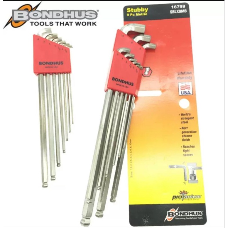 Bondhus Stubby Ball Point Metric Hex Key Set Shopee Singapore