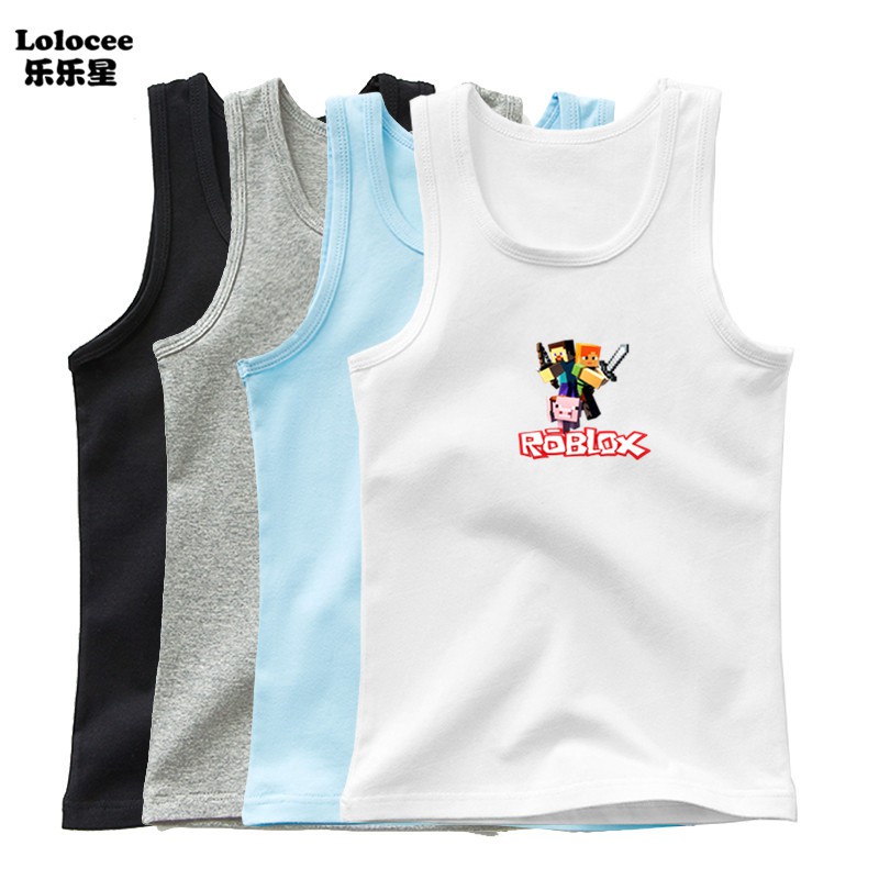 Minecraft Kids Cotton Vest Roblox Baby Boys Tank Top Sleeveless Tops Shopee Singapore - vest shirt roblox