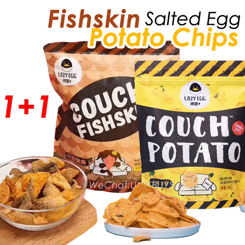 1 1 Bundle Deal Salted Egg York Fishskin Potato Chips Couch Snakes