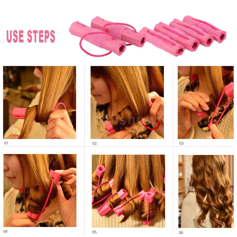 Tsm 6pcs Magic Foam Sponge Hair Curler Diy Fashion Wavy Hair