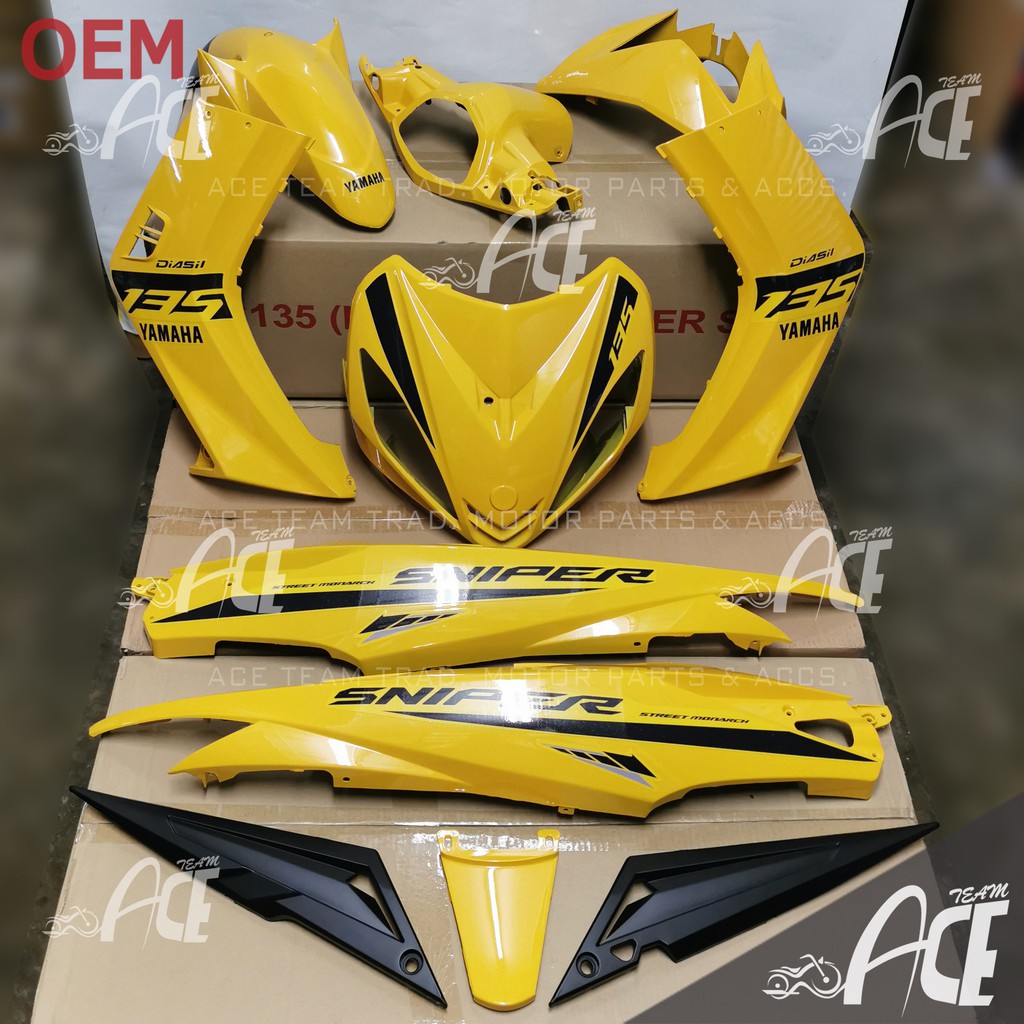 Coverset Lc135 V1 Sniper Gp Yellow Yamaha Lc V1 Body Cover Set Sniper Yellow 2020 Gp Yl Lcv1 Gp Kuning Sniper Oem Shopee Singapore