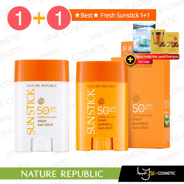 Shipping From Korea Sun Care 1 1 Nature Republic California Aloe Fresh Powdery Sun Stick Spf50 Sunscreen Sunblock Shopee Singapore