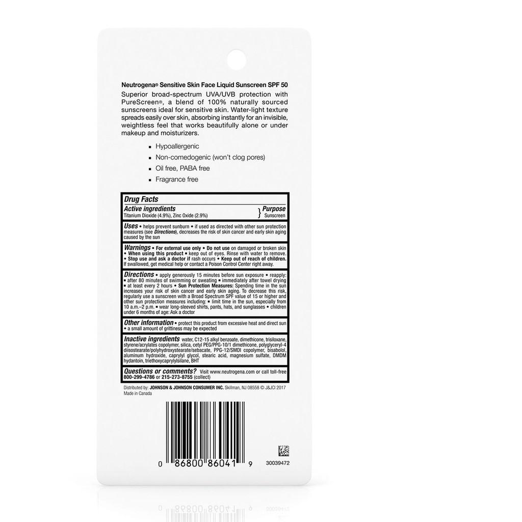 titanium dioxide sensitive skin