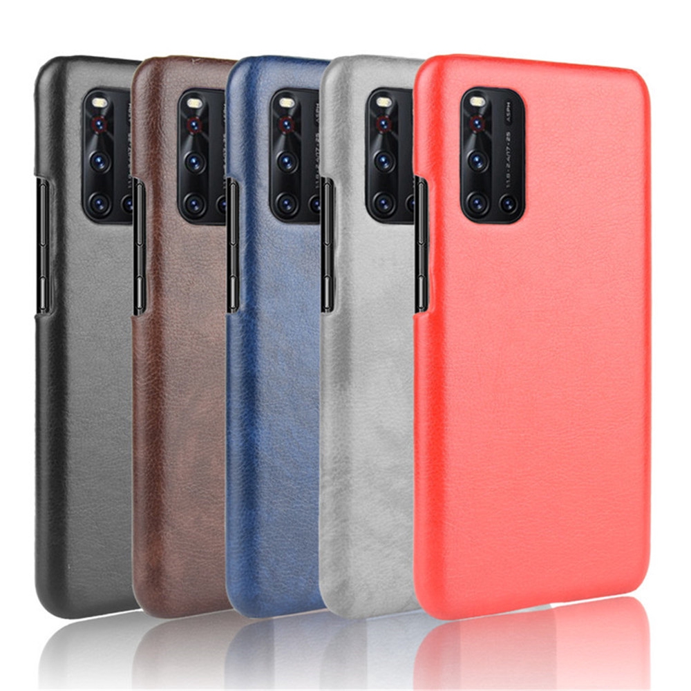 For Vivo V19 Case Luxury Litchi Striae PU Leather Hard Back Cover