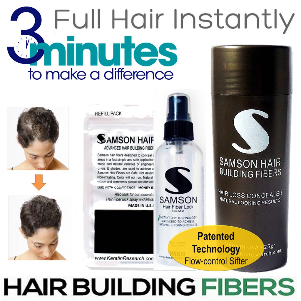 Samson Volumizing Hair Fiber Toppik Alternative Full Hair Volume In 3 Mins Shopee Singapore