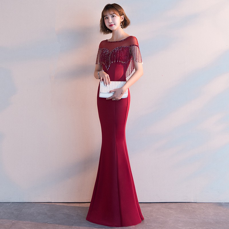 tassel evening dress