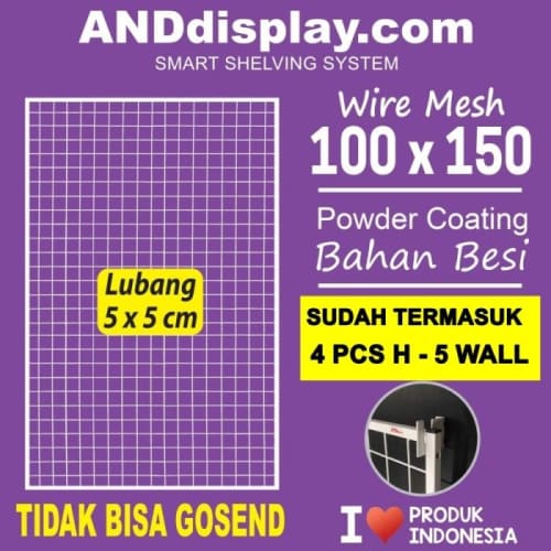 Wire Mesh 100x150cm H5 Wall Rack Mundo Ram Frame Netting Frame Office Stationery Shopee Singapore