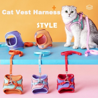 Cat Harness,Escape Proof Kitten Vest Harness for Walking,Easy Control Night Safe Pet Harness for Kitten Puppy Rabbit