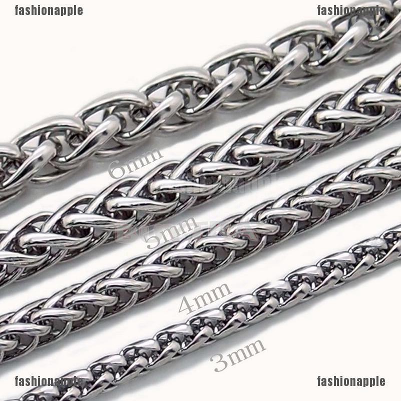 3456mm 20 Men Silver Stainless Steel Wheat Braided Chain Necklace Shopee Singapore 4112