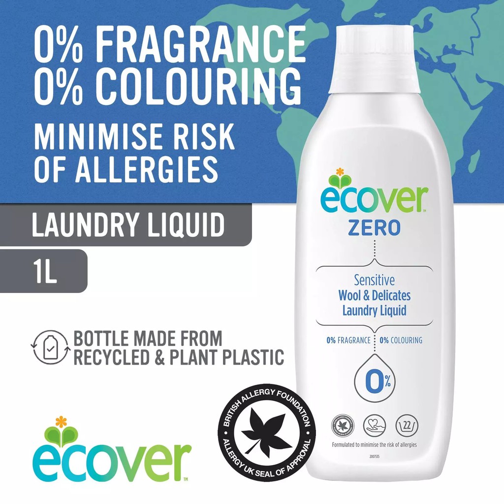 Ecover Zero Sensitive Wool and Delicates Laundry Liquid 1L Shopee