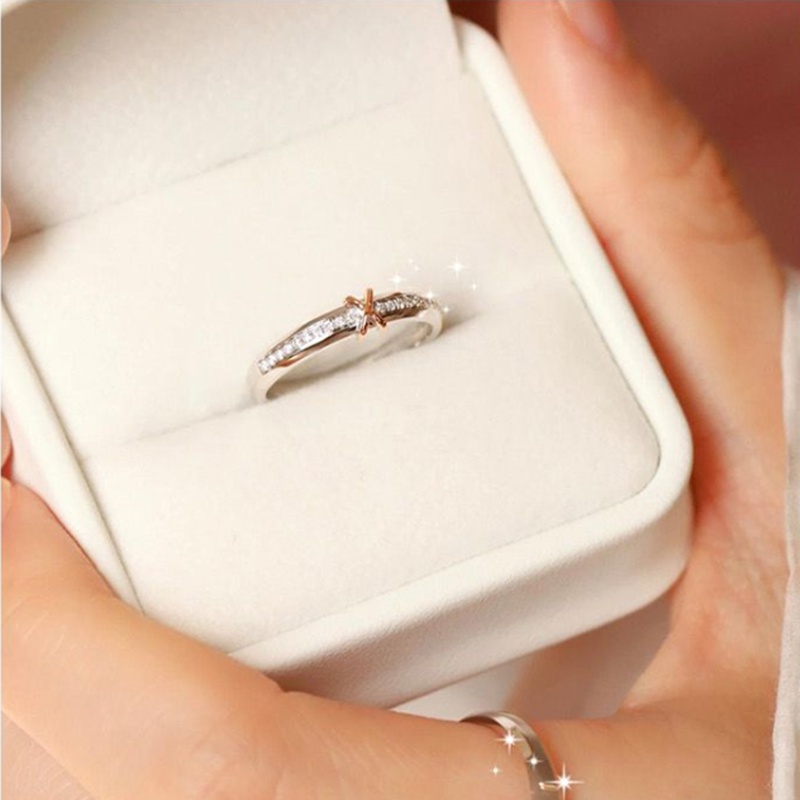 Image of Couple Engagement Ring Promise Ring 925 silver Diamond Ring Men and Women Wedding Rings Jewelry #5