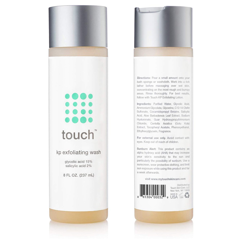 touch keratosis pilaris exfoliating body wash cleanser