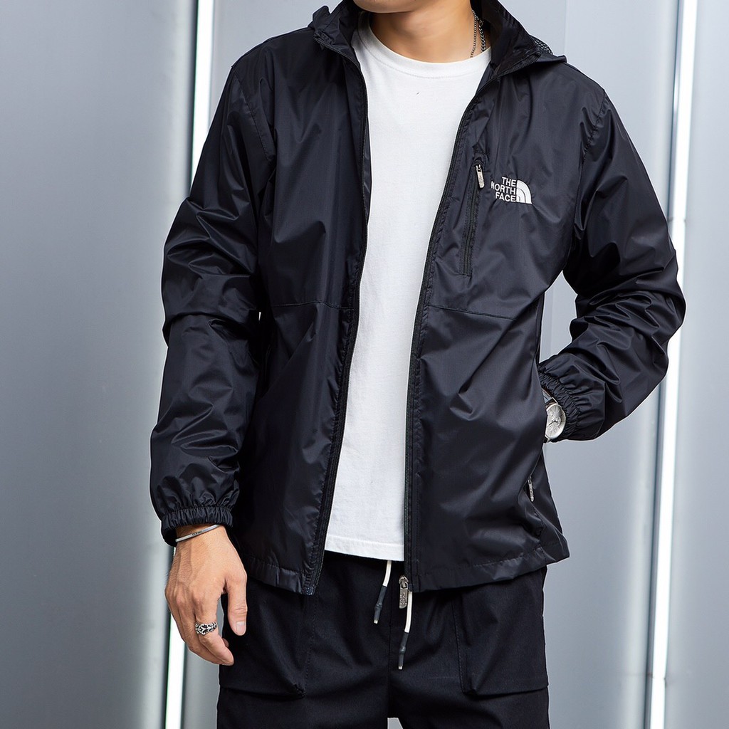 The North Face Windbreaker Hooded Wind Jacket  Shopee  