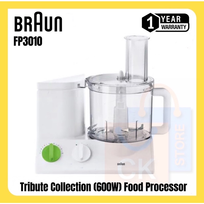 Braun Food Processor/Chopper/Grinder (Tribute Collection 600W) FP3010 (1 Year Warranty