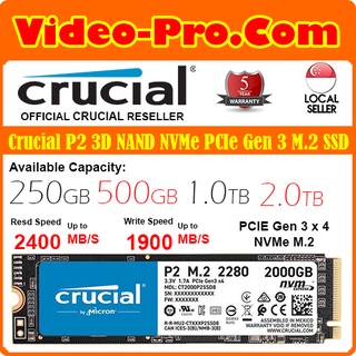 Crucial P2 250GB / 500GB / 1.0TB / 2.0TB 3D Nand NVMe PCIe Gen 3 M.2 Internal SSD