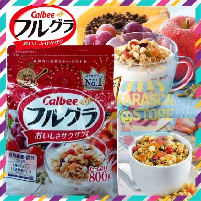 Diet Cereals, Red Calbee Cereals 800gr, Japanese Domestic Breakfast